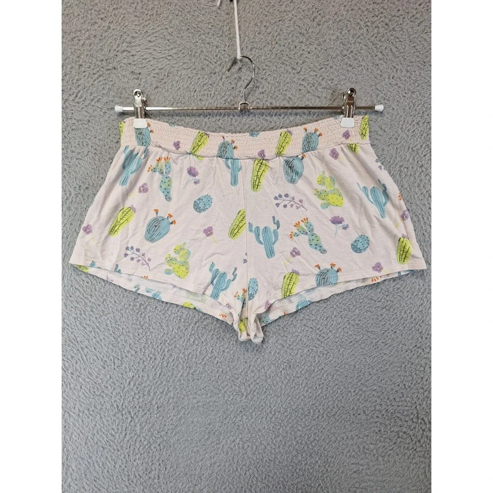Honeydew Intimates 2 Piece Crop Top &‎ Shorts Womens L Multi Cactus Print Pajama